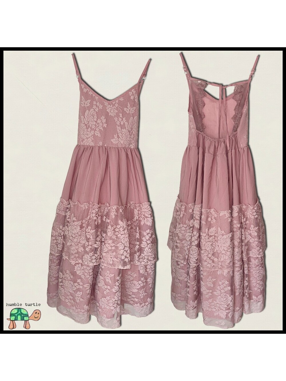 Girls' Mauve Boho Open Back Lace Dress | Size: 7 | EUC